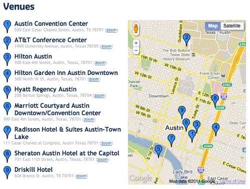 SXSW venue summary