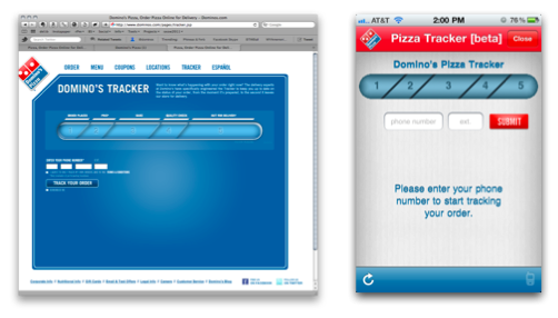 cross_channel_experience Dominos pizza tracker